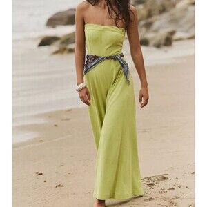 Free People Free-est Kamora One-Piece Tube Jumpsuit Dress Wide-Leg XS 286509